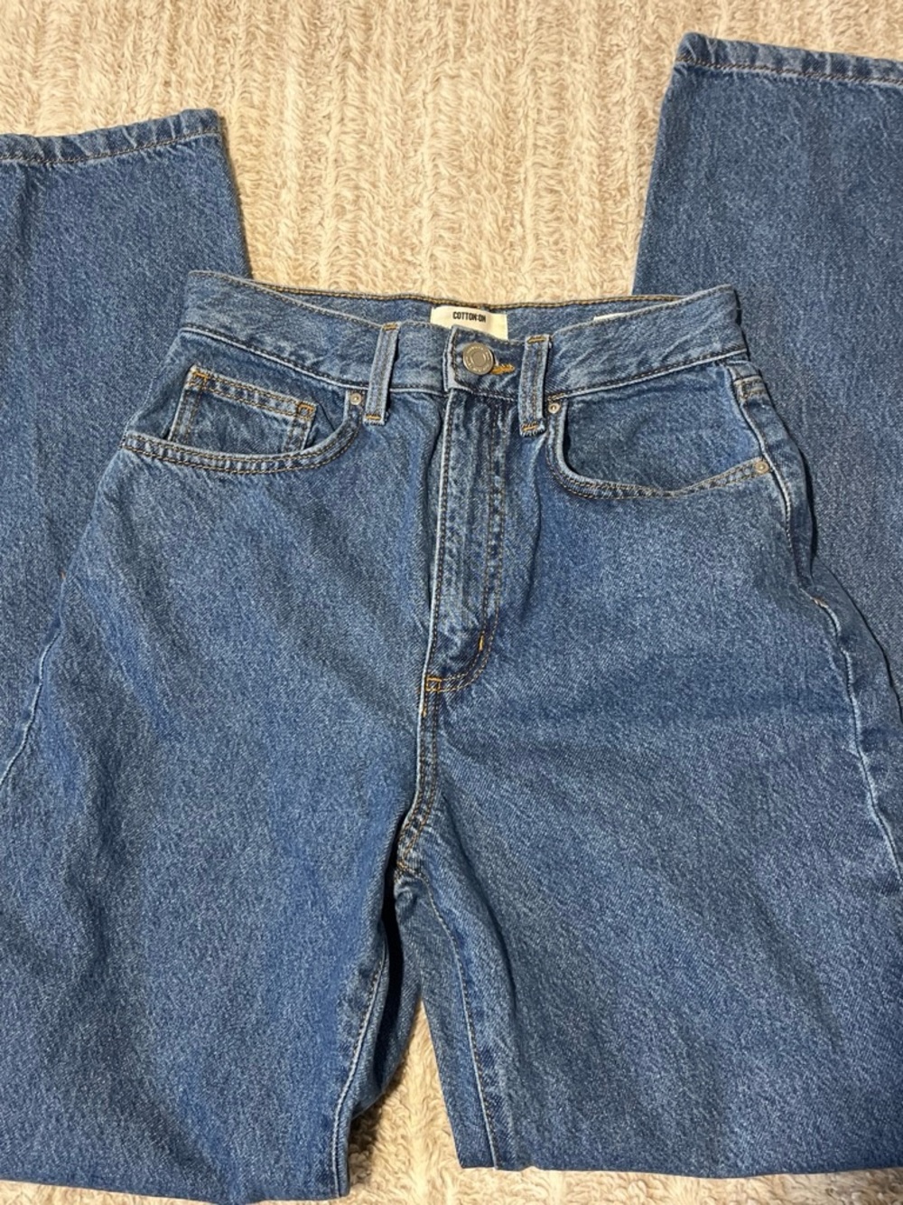 Cotton On Classic Blue High-Rise Straight Jeans